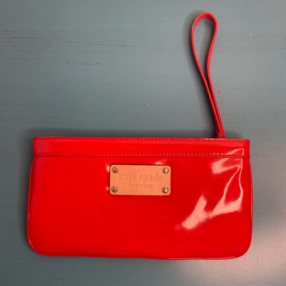 Kate Spade Patent Red Small Clutch Wristlet
